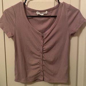 Mauve Button-Up T-Shirt